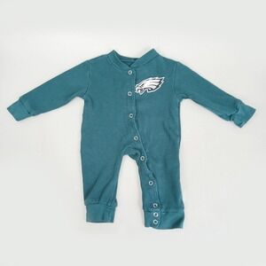 Ultra Game NFL Philadelphia Eagles Romper Infant 0-3M Green Snap Front One Piece